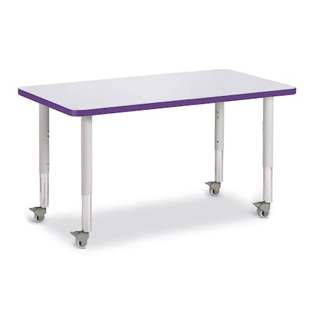 Jonti-Craft Berries Rectangle Activity Table, 24 in. x 36 in., Mobile, Freckled Gray/Purple/Gray 6478JCM004